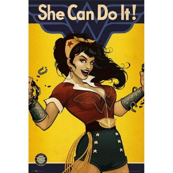 GB Eye XPE160487 Dc Comics Wonder Woman She Can Do It Poster Print, 24 x 36