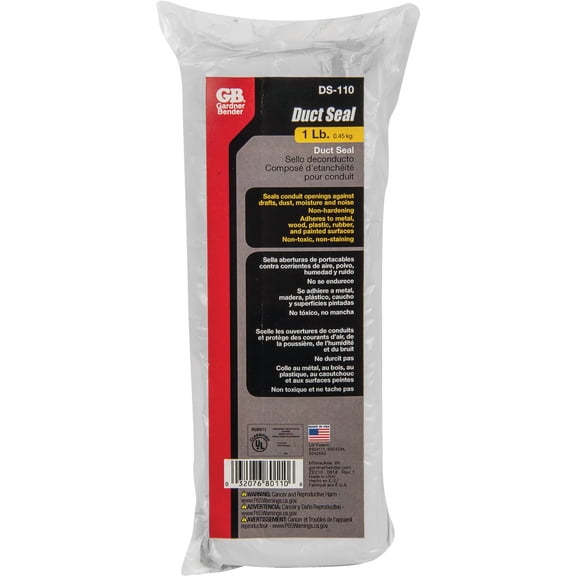 Gardner Bender Duct Seal Compound DS-110N - Easy Installation - 1 Lb Black
