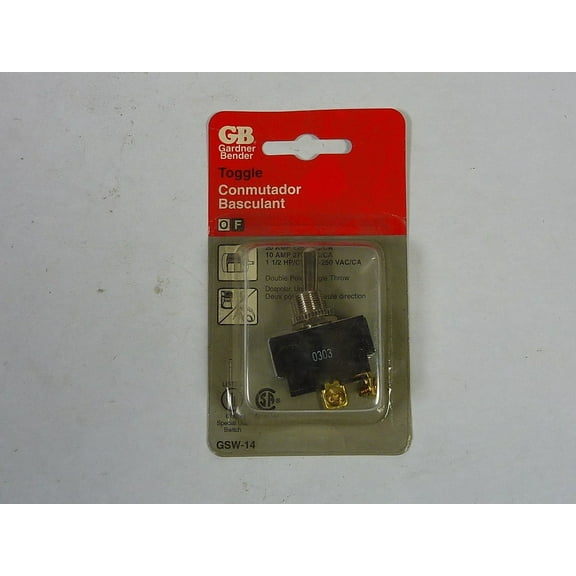 Gardner Bender Heavy Duty Toggle Switch GSW-14 - DPST 20A 125VAC - Multicolor