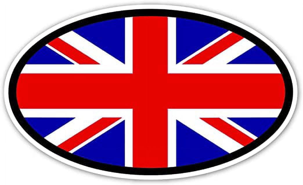 GB Great Britain Union Jack Flag Vinyl Euro Decal Bumper Sticker 3” X 5 ...
