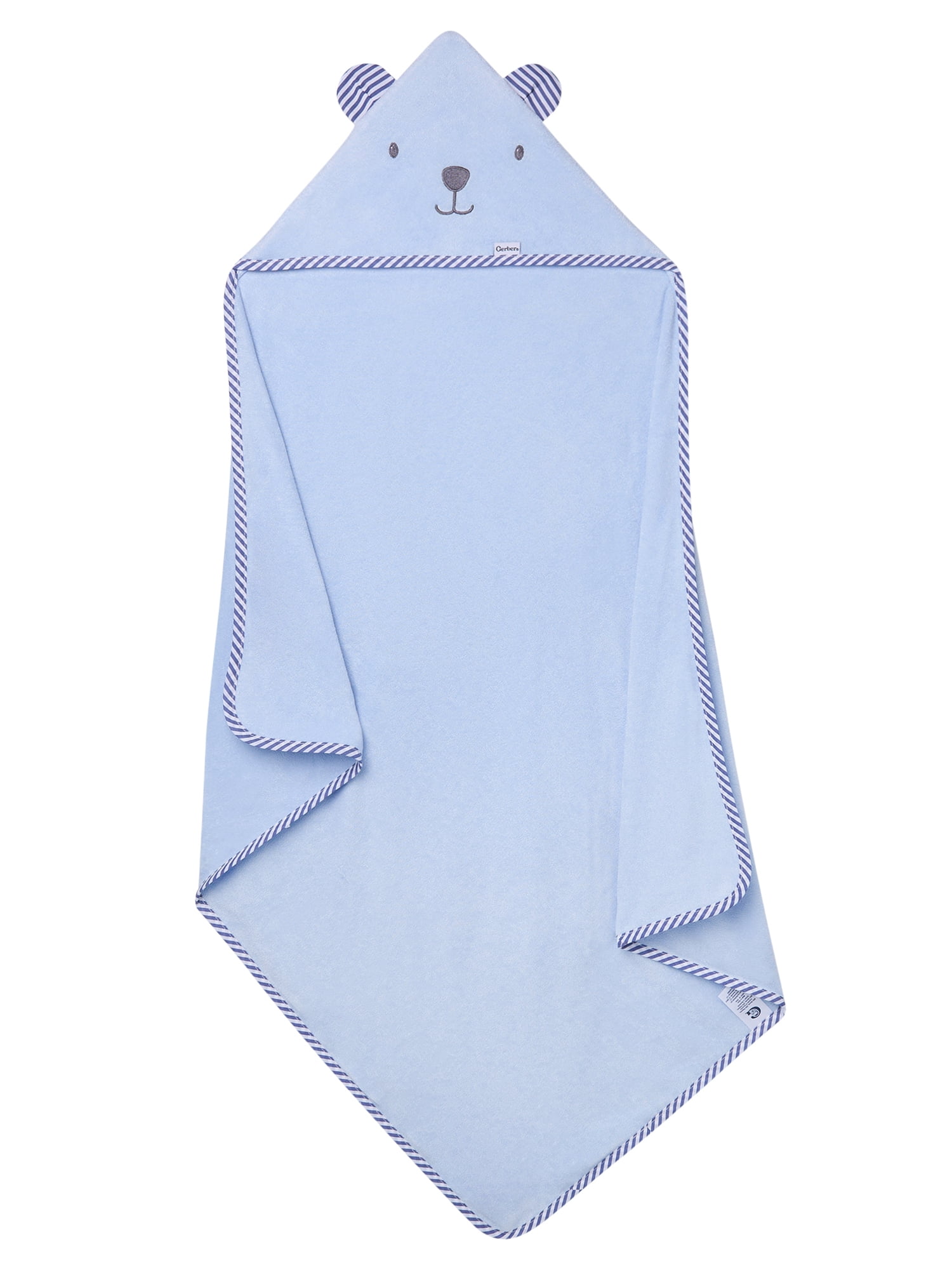 Gerber Baby Boy Blue Absorbent Hooded Towel, One Size