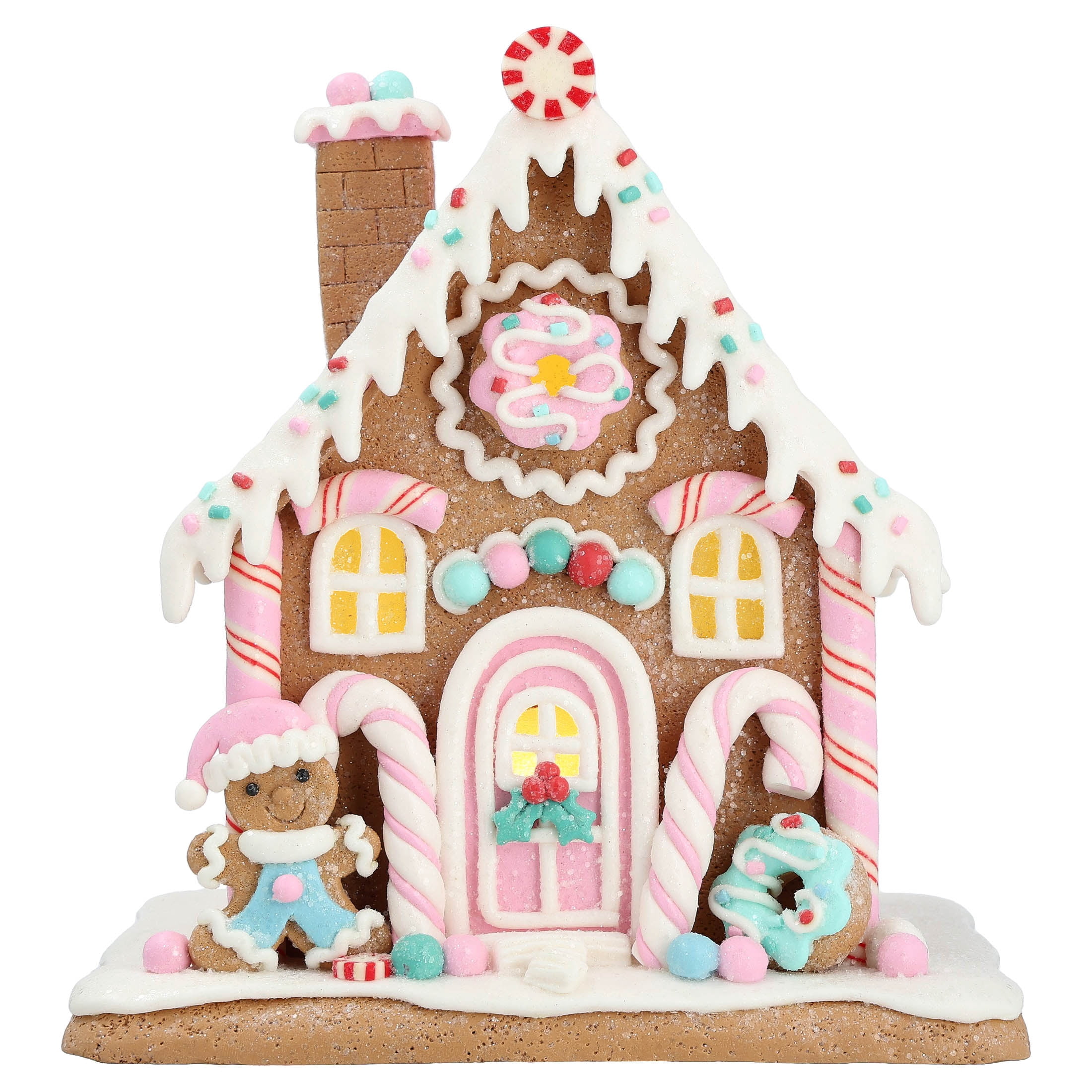Light-Up Clay Dough Gingerbread Village House Christmas Decoration, Multicolor, 8", by Holiday Time