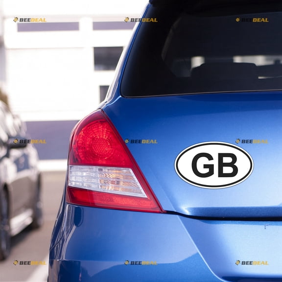 GB Oval Country Code Great Britain UK British Car Magnet Magnetic Sticker Decal - 2 Pack Reflective 4" - for Truck Door Fridge Reusable Waterproof