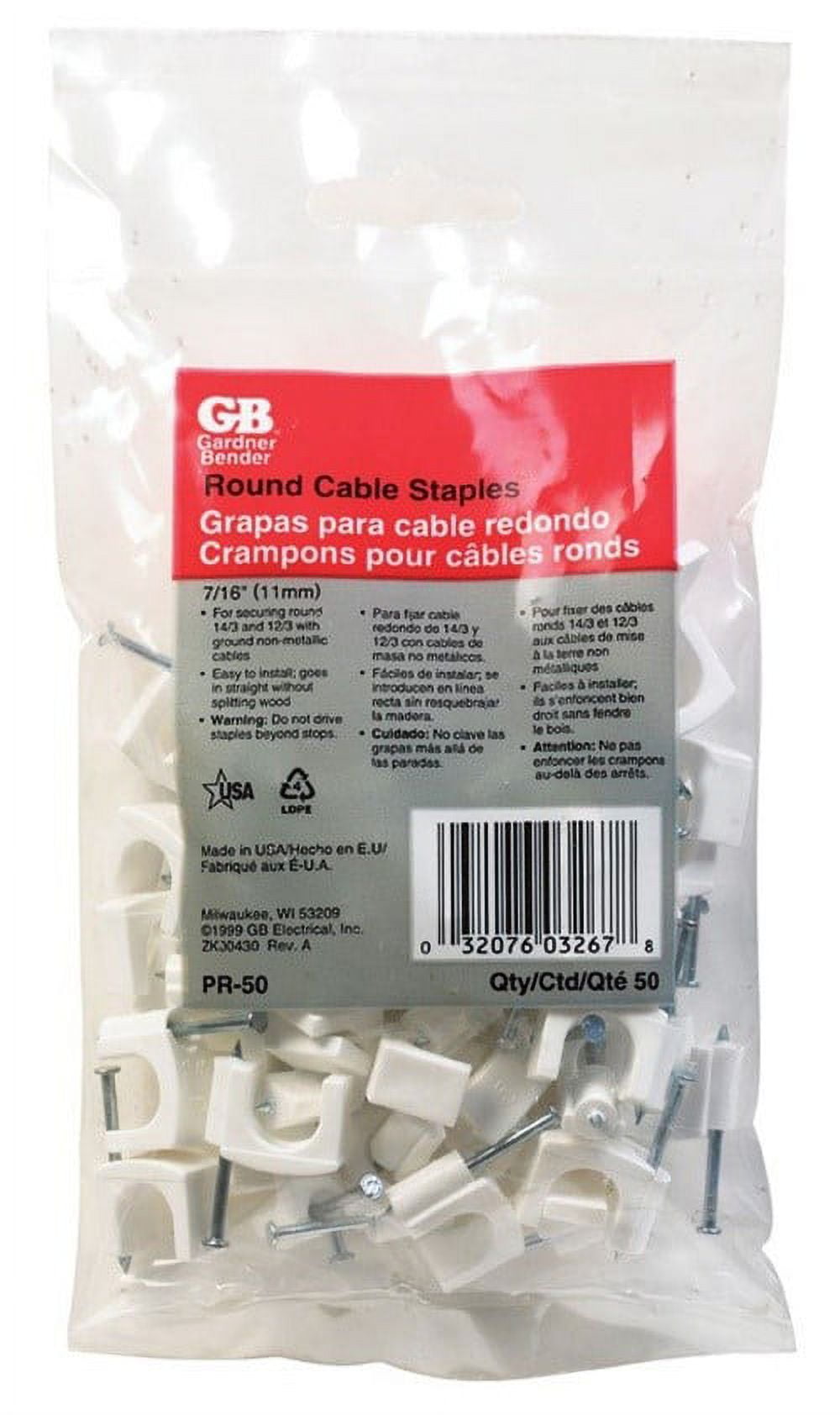 GB PR50 Coaxial Low Voltage Cable Staple Polyethylene Bag