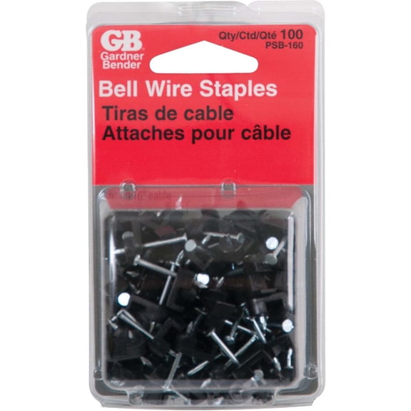 GB PSB-160 Cable Staple, 3/16 in W Crown, 7/8 in L Leg, Polyethylene