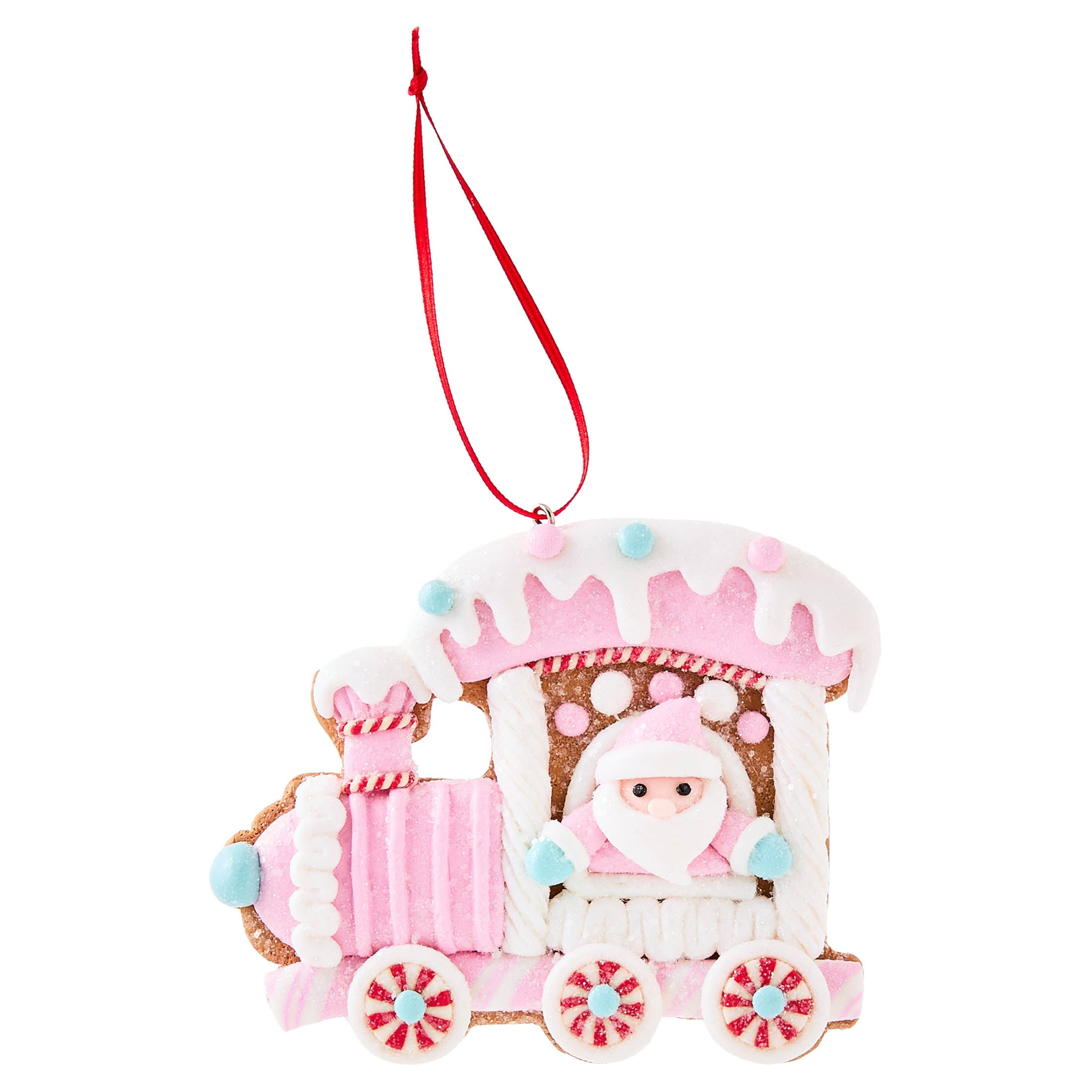 Multicolor Clay Dough Gingerbread Train Christmas Ornament, 3.5", by Holiday Time