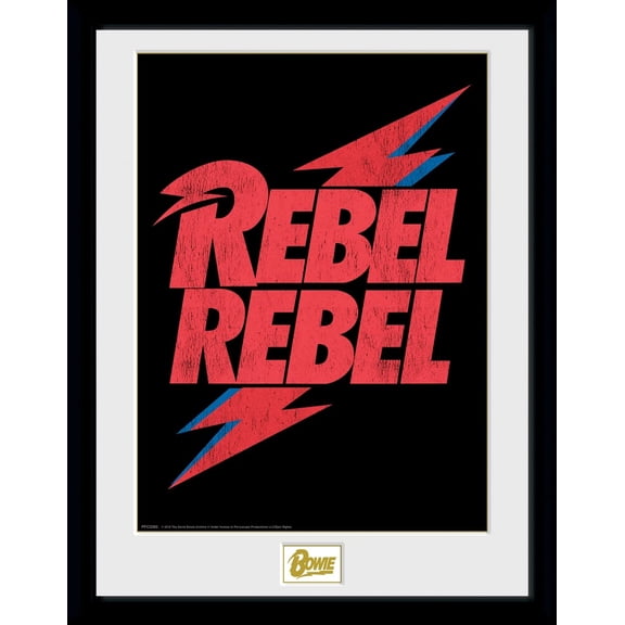 No Author GB eye David Bowie Rebel Rebel Logo 30 x 40cm Framed Collector Print