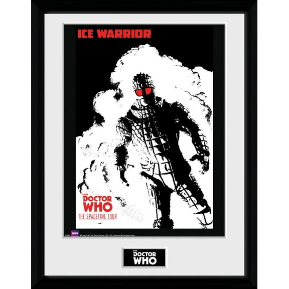 GB eye Doctor Who, Spacetime Tour Ice Warrior Framed Print, Wood, Multi-Colour,