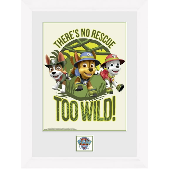 No Author GB eye LTD, Paw Patrol, No Rescue Too Wild, Framed Print 30x40cm, Wood, Various,