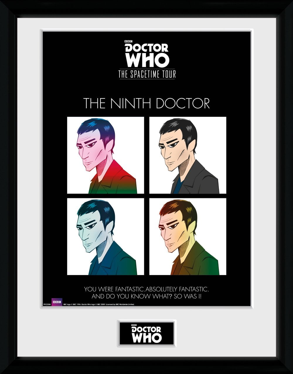 GB eye, Spacetime Tour 9th Doctor Framed Print, Wood, Multi-Colour,