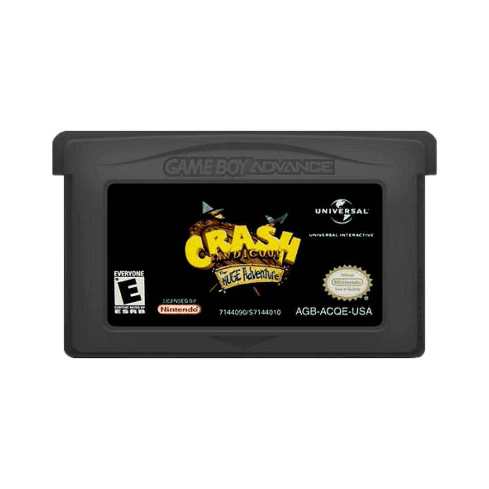 GBA Game Cartridges: Crash Bandicoot: The Huge Adventure, US