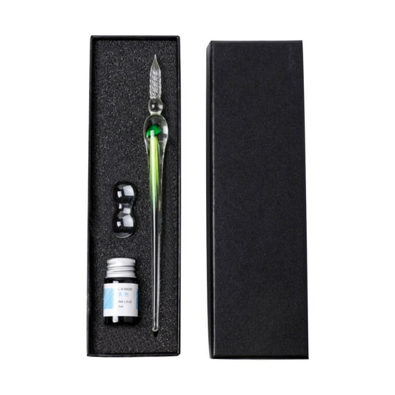 GBAYXJ 1ml Calligraphy Glass Dip Pens Set With Colored Ink And Pen Holder Art Kit For Signatures Beginners And Hand Lettering