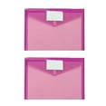 thumbnail image 1 of GBAYXJ—2 Pack Plastic Envelopes Poly Envelopes Sooez Clear Document Folders US Letter A4 Size File Envelopes With Label Pocket & Snap Button For Organization Assorted(Red), 1 of 8