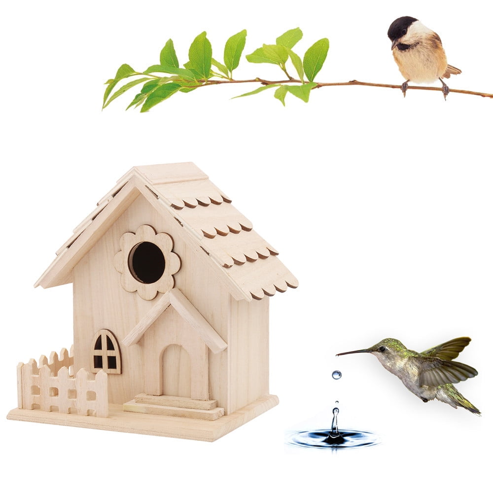 GBAYXJ Bird Feeder Squirrel Proof Hummingbird Feeder House Box Wooden