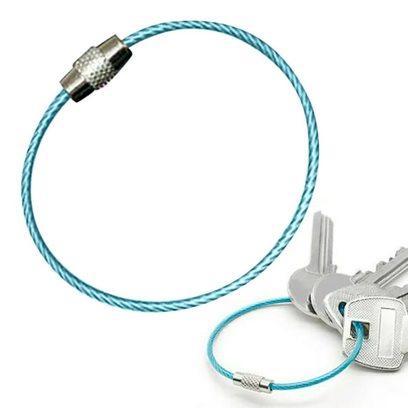 GBAYXJ^Blue| Stainless Loops 2mm Coated Wire Keychain Cable Large Keyrings 6 Inch Key Chain For Luggage Tags Key Tags Keyrings Kitchen Utensils Duster Assorted Colors