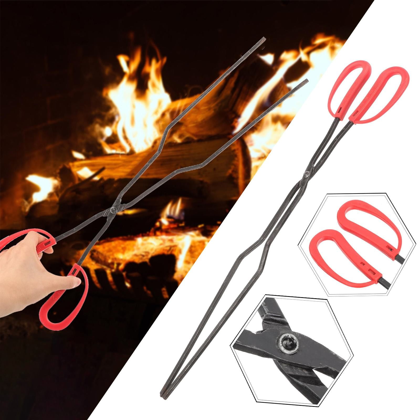 Feuerzange Aus Edelstahl, 106,7 Cm, Zusammenklappbar (Akkordeon), Für Kamin, Lagerfeuer, Camping