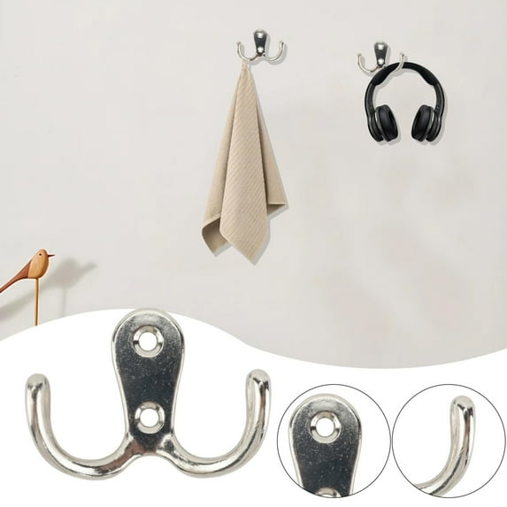 Retro Coat Hook D|Double Fork Coat And Hat Hook Wall Mounted Antique Brass Wall Hook Practical Rural Hook Suitable For Jackets Scarves Bags Towels Keys Hats Cups Hats