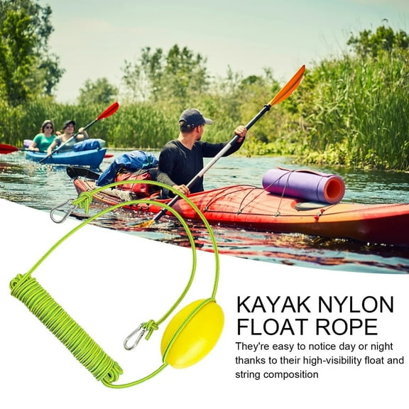 GBAYXJ Eoperou Kayak Float Rope Tow Line With Marker Buoy PVC Stainless Carabiner High Visibility Heavy Duty Drift Sock Harness Nylon Rope Boat Accessories