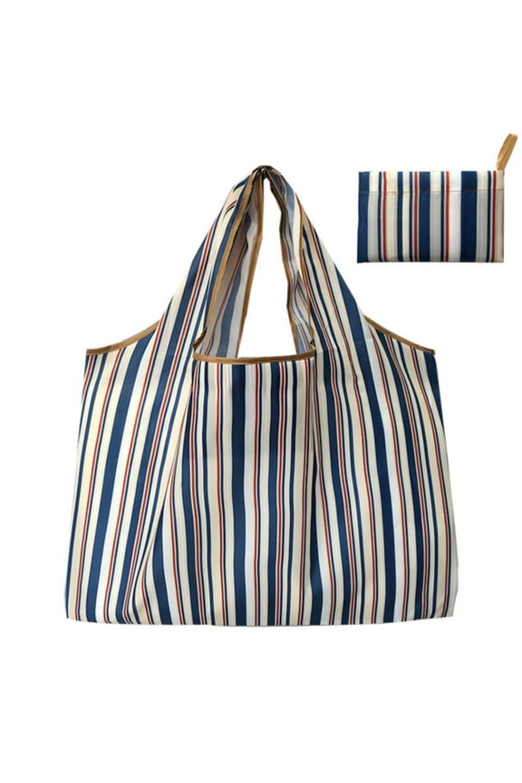 Foldable Reusable Grocery Bags Washable Shopping Long Handles Fold Up Pouch Heavy Duty Bulk