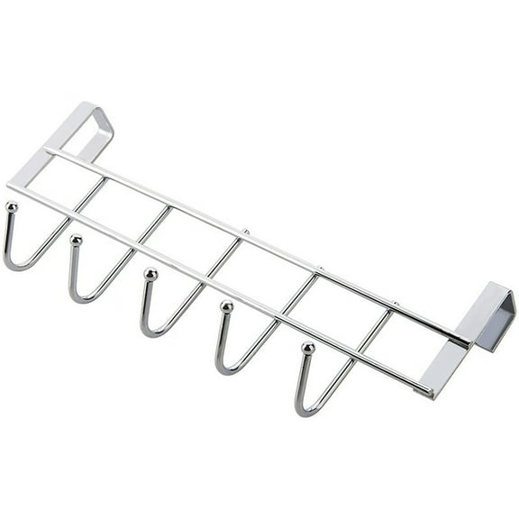 GBAYXJ Over-The-Door Towel Rack & Coat Hanger Bathroom, Bedroom & Kitchen, Silver