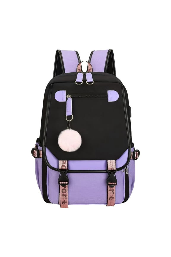 SANMADROLA Sch+ool Backpack Bookbag Backpack 21L Sch+oolbag Bookbag With USB Charge Port