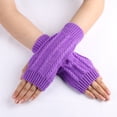 thumbnail image 1 of GBAYXJ Women's Anutumn And Winter Half-Finger Multicolor Gloves(C), 1 of 4