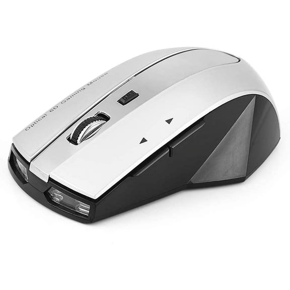 DJH-2.4GHz Rechargeable Wireless Optical Mouse Gaming Mice w Charging Dock Stand 3-Port USB Hub (Grey)-1