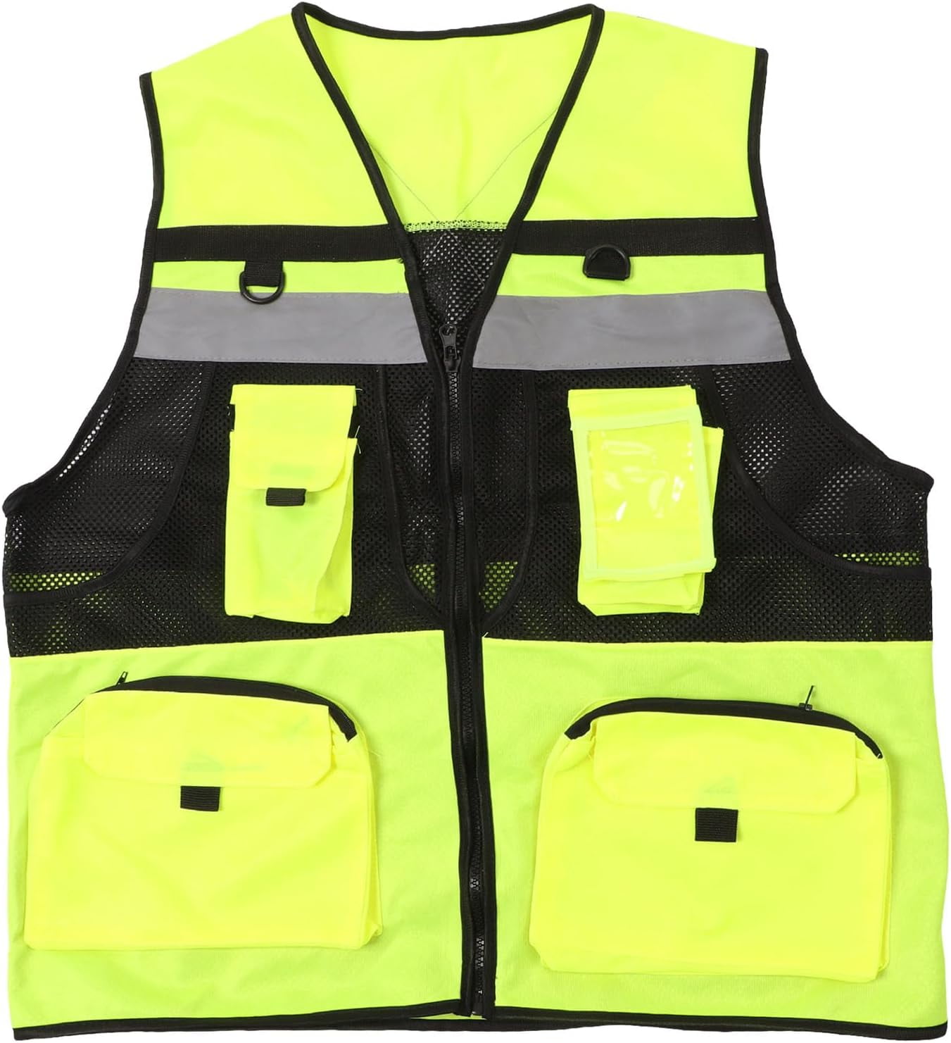 GBB-High Visibility Waterproof Safety Vest with Multiple Pockets for Men Women Breathable and Stylish Reflective Vest for Cycling Running Construction Work Roadside Emergencies【0508】