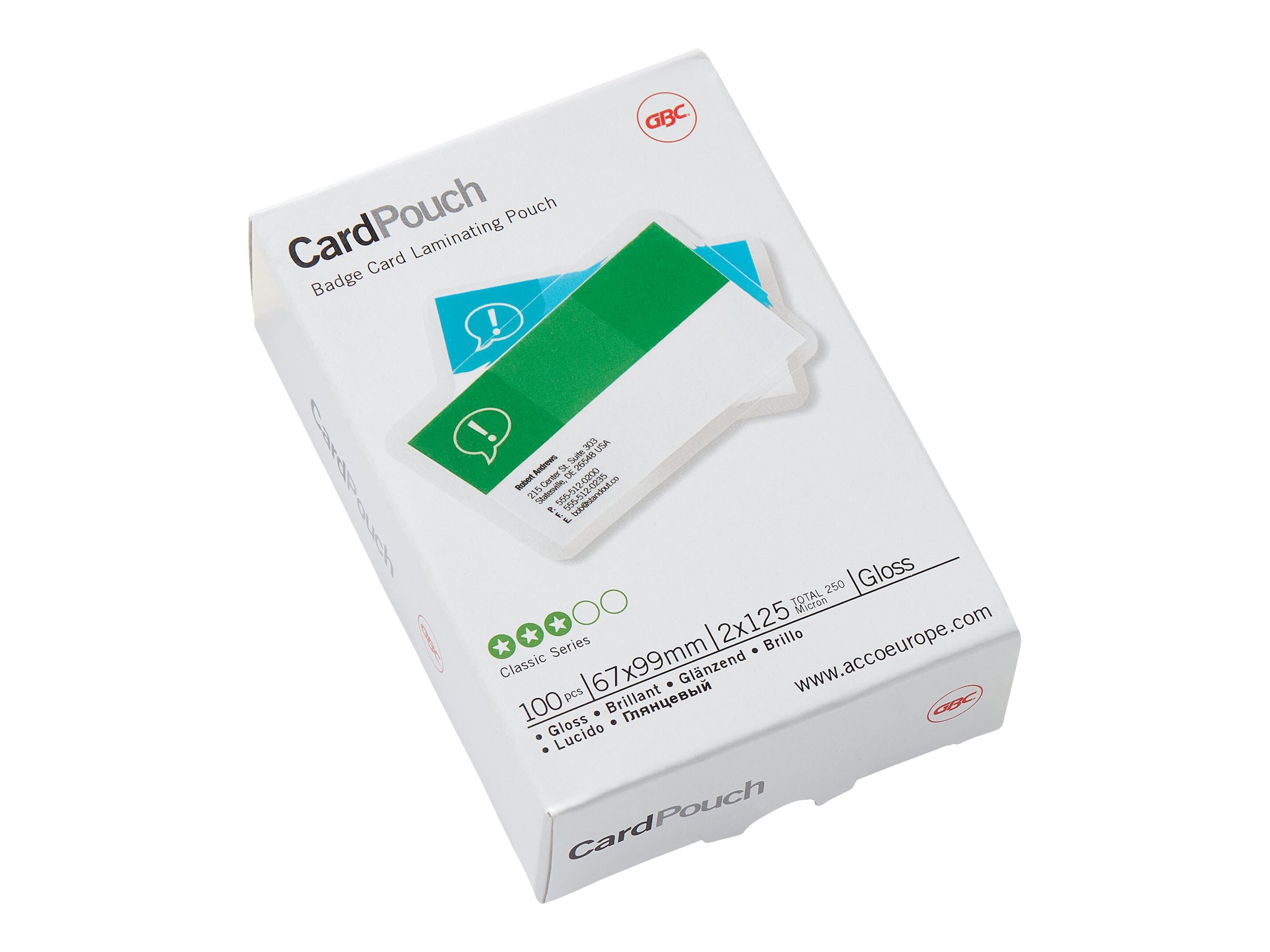 GBC Card - 100-pack - glossy laminating pouches