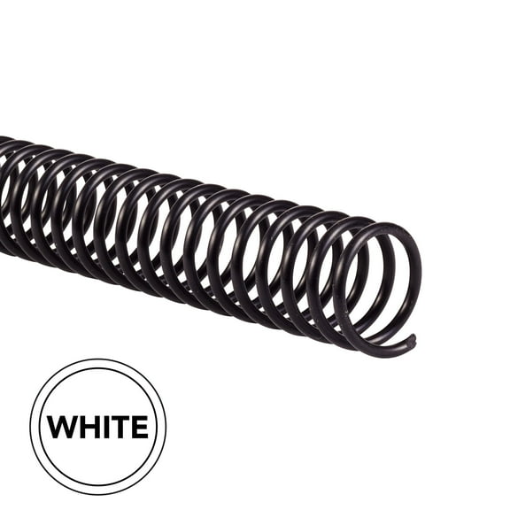 GBC Color Coil Binding Spines, 18 mm, White, 100 Pack