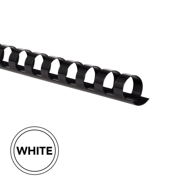 GBC CombBind Binding Spines, 1/2", White, 100 Pack