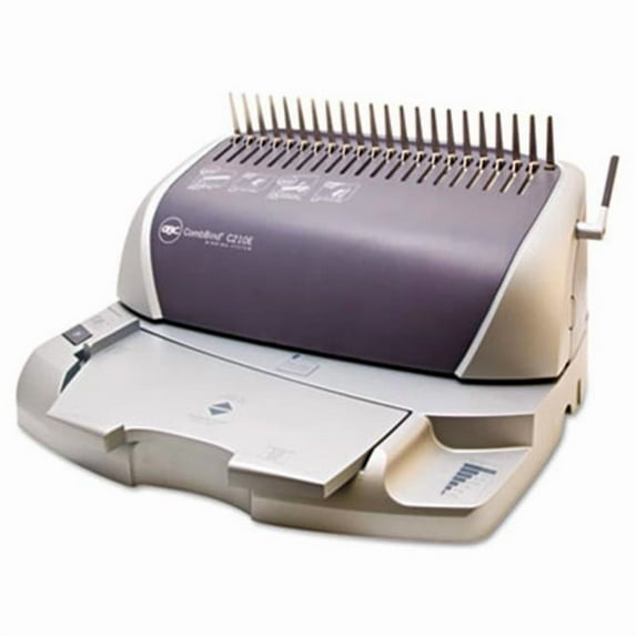 GBC CombBind C210E Electric Binding System- 425 Sheets- 16w x 14d x 9h- Gray/Silver