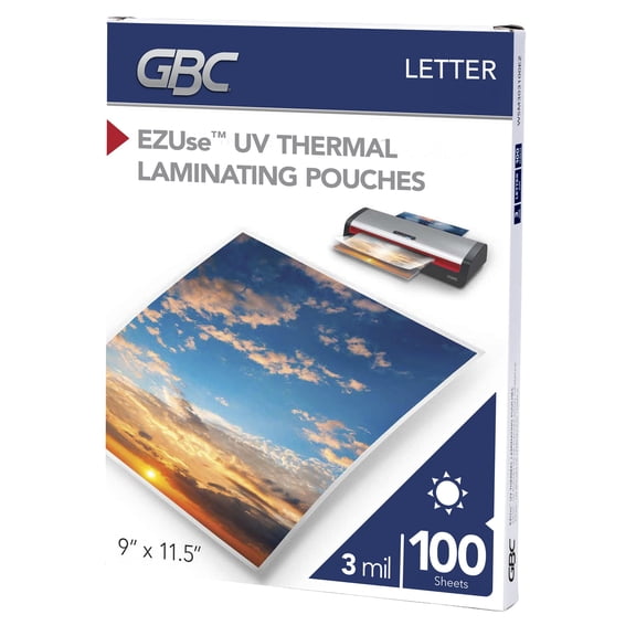 GBC EZUse UV Thermal Laminating Pouches - Pkg of 100, 3ml