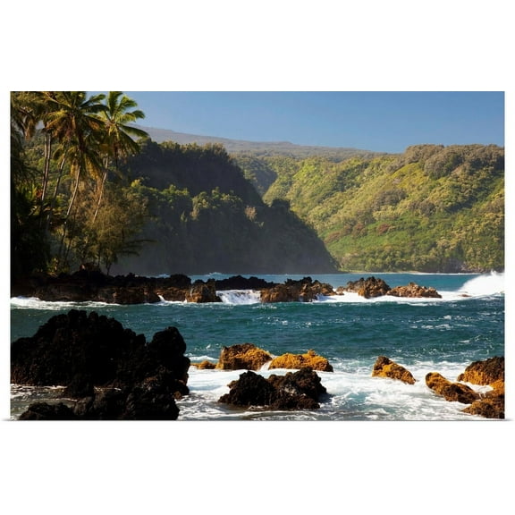 GBC | "Hawaii, Maui, Keanae Peninsula, Ocean And Palm Trees" Art Print - 36x24
