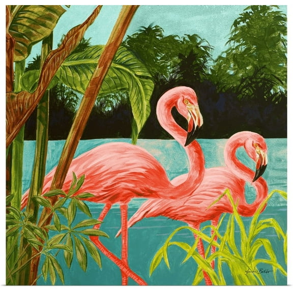 GBC | "Hot Tropical Flamingo II" Art Print - 30x30