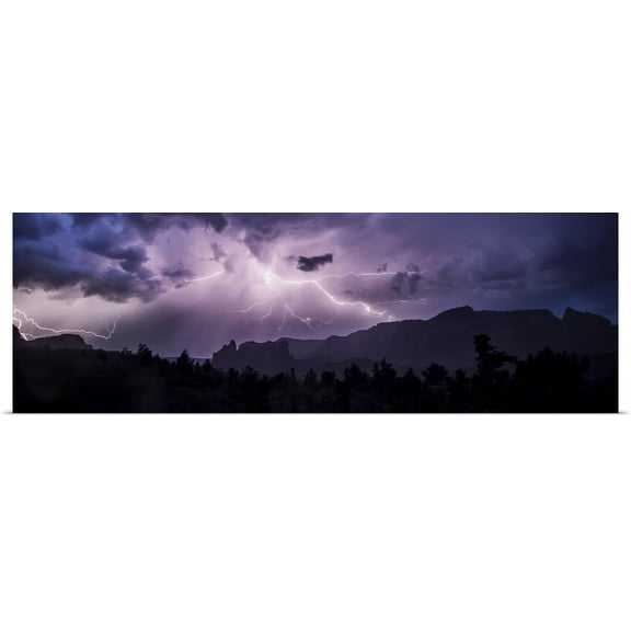 GBC | "Lightning storm over Sedona, Arizona" Art Print - 60x20
