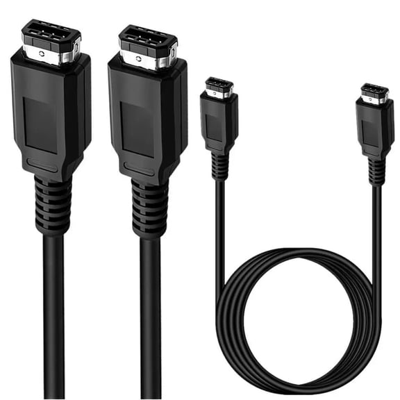 2 Packs GBC Link Cable, 2 Player Game Link Cable for Nintendo Gameboy Color/Pocket/Light, 3.9FT Black Accessories