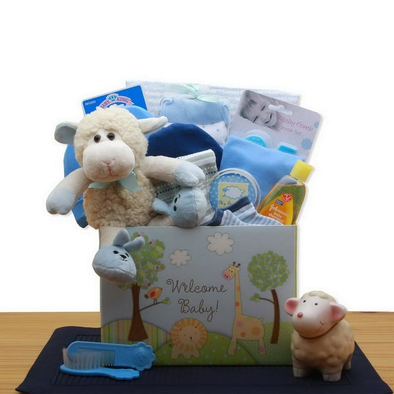 Welcome New Baby Gift Box Blue Newborn Kit Infant Care Items