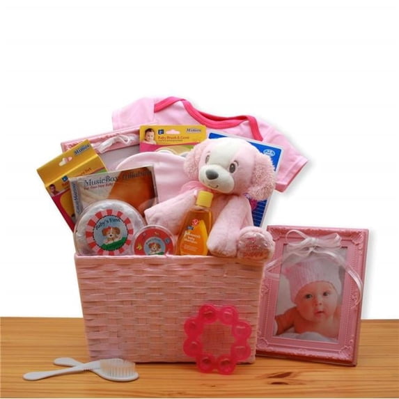 GBDS Puppy Love New Baby Gift Basket - Pink
