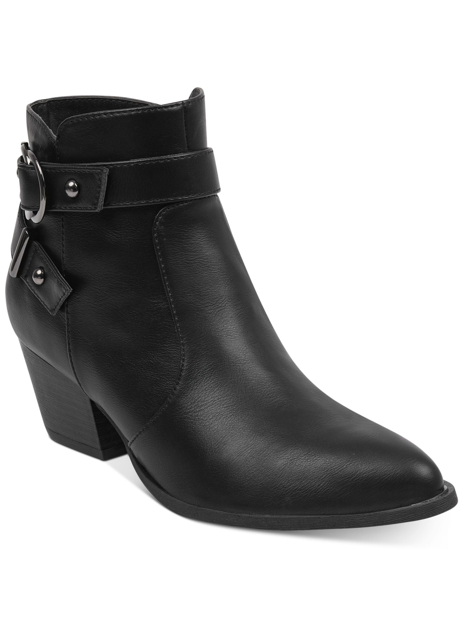 GBG GUESS Womens Black Buckle Accent Studded Illuse Pointed Toe Block Heel Zip Up Booties 8 M in Nepal at NPR 0 Rating 5