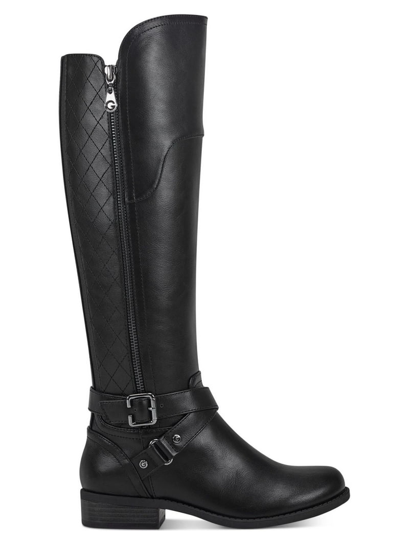 GBG GUESS Womens Black Buckle Strap Ankle Strap Haydin Round