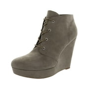 GBG Los Angeles Womens Aheela Faux Suede Ankle Wedge Boots