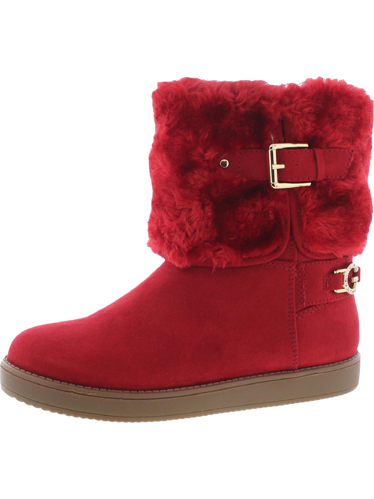 GBG Los Angeles Womens Aleya Faux Suede Cold Weather Ankle Boots