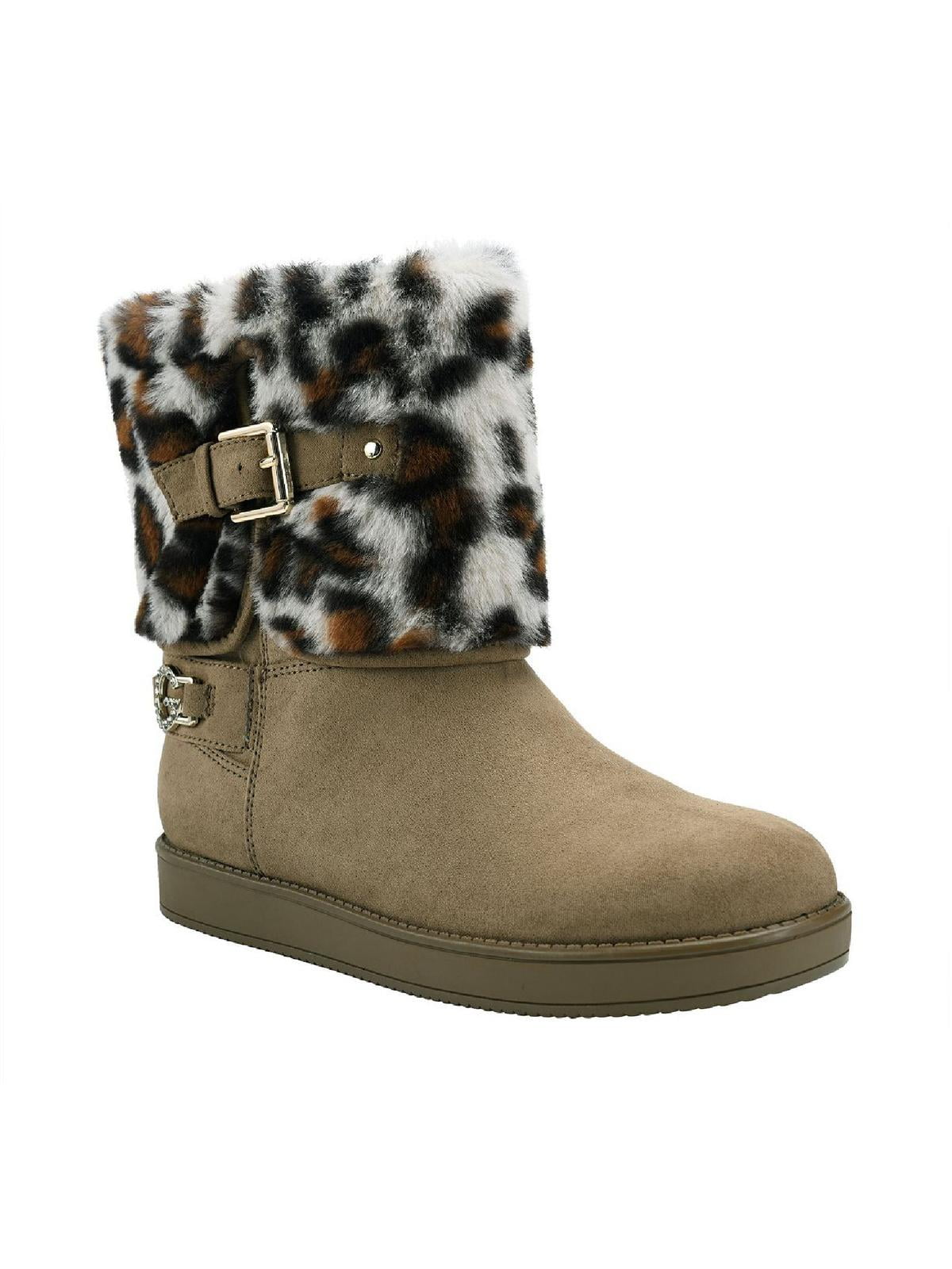 GBG Los Angeles Womens Aleya Faux Suede Cold Weather Ankle Boots
