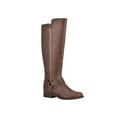 thumbnail image 1 of GBG Womens Brown Flex Gore Back Accents Gold-Tone Hardware Accent Zipper Accent Buckle Accent Harlea Round Toe Block Heel Zip-Up Riding Boot 8 M, 1 of 4