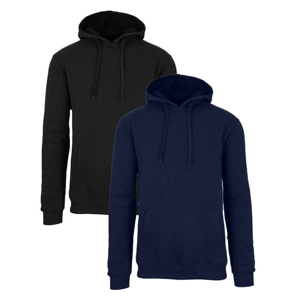 GBH 2-Pack Men's Fleece-Lined Regular Fit Pullover Zip Hoodie Sweatshirt (M-2XL)