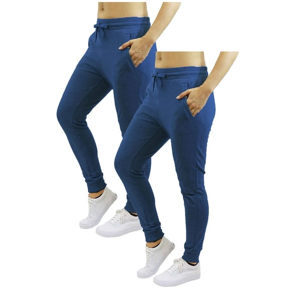 GBH 2-Pack Women's Fleece & French Terry Jogger Pants- Slim Fit