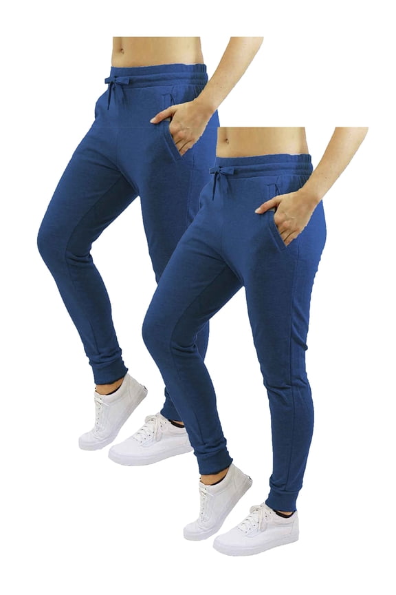 2-Pack Women's Fleece & French Terry Jogger Pants- Slim Fit