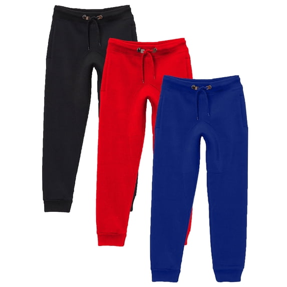 GBH Boy's Slim-Fit Fleece Jogger Sweatpants (S-XL)(3-Pack)