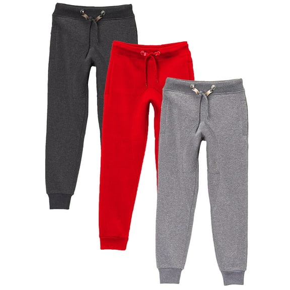 GBH Boy's Slim-Fit Fleece Jogger Sweatpants (S-XL)(3-Pack)